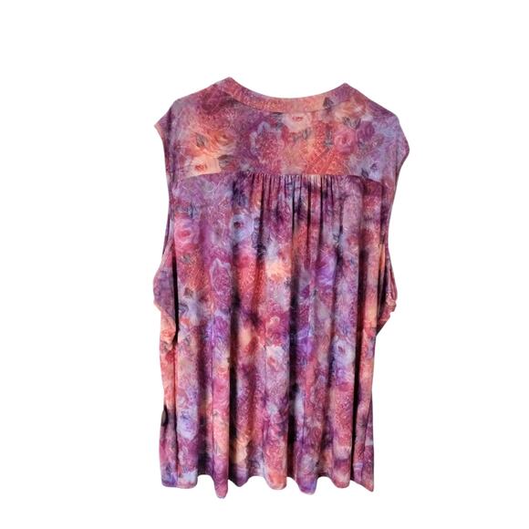 Avenue Women's Size 30/32 4-5XL Colorful Embroidered Hippie Boho Pintuck Top - Picture 4 of 9